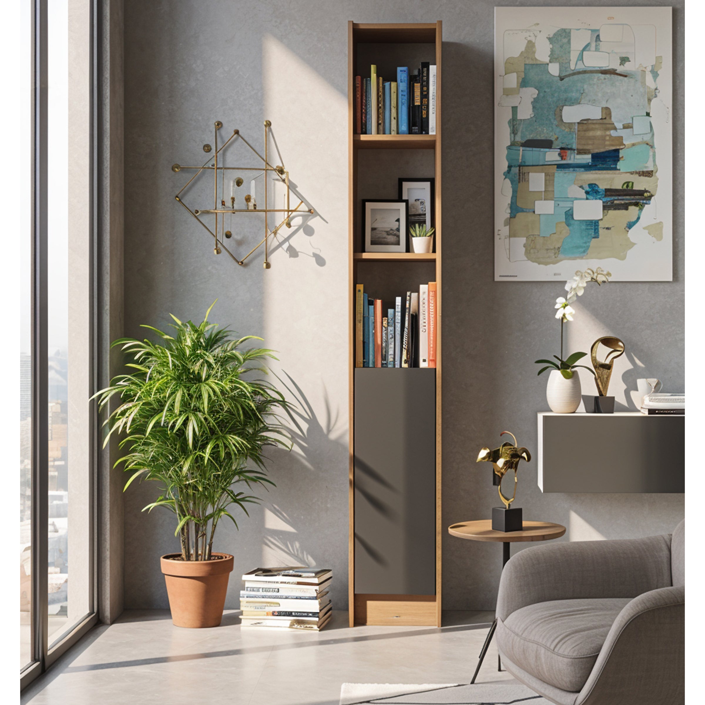 Flat30 Kitaplık Kütüphane Çok Amaçlı Dolap