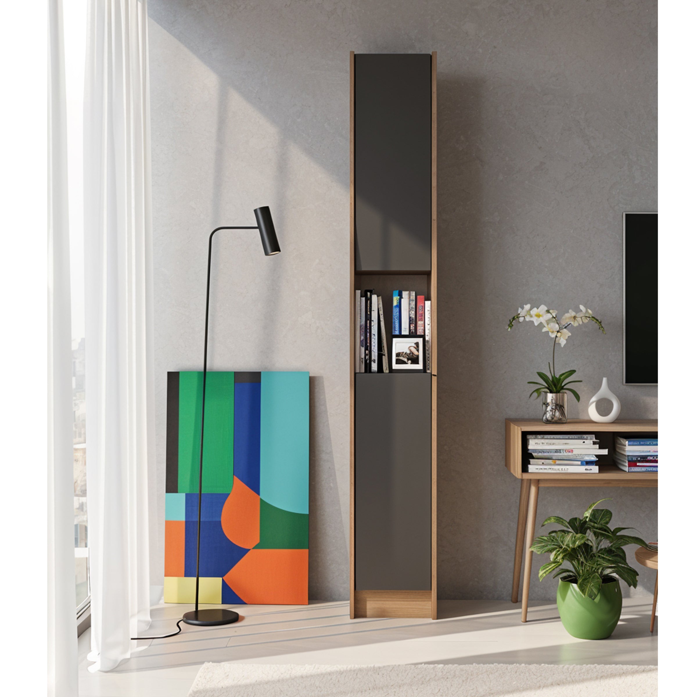 Flat30 Kitaplık Kütüphane Çok Amaçlı Dolap
