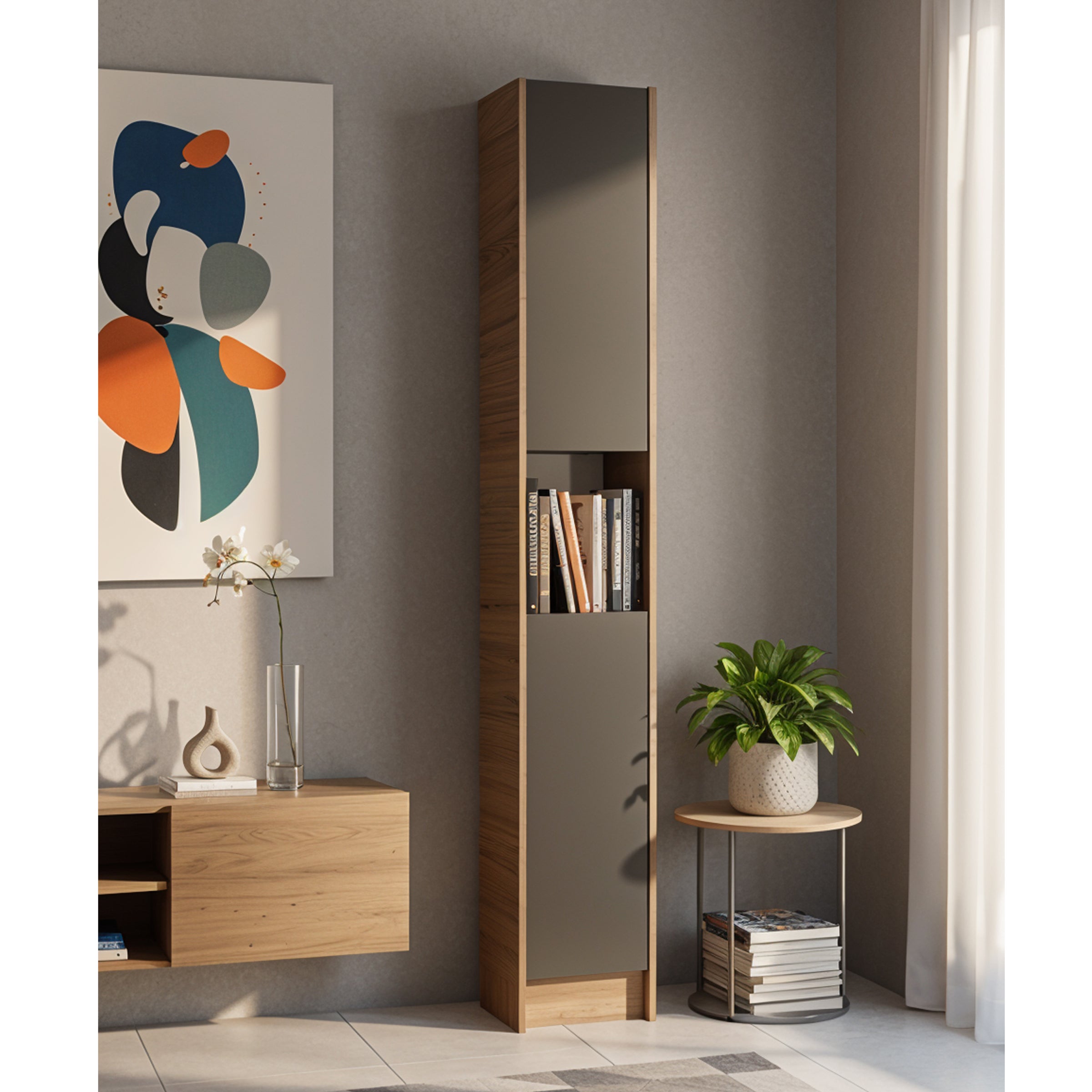 Flat30 Kitaplık Kütüphane Çok Amaçlı Dolap