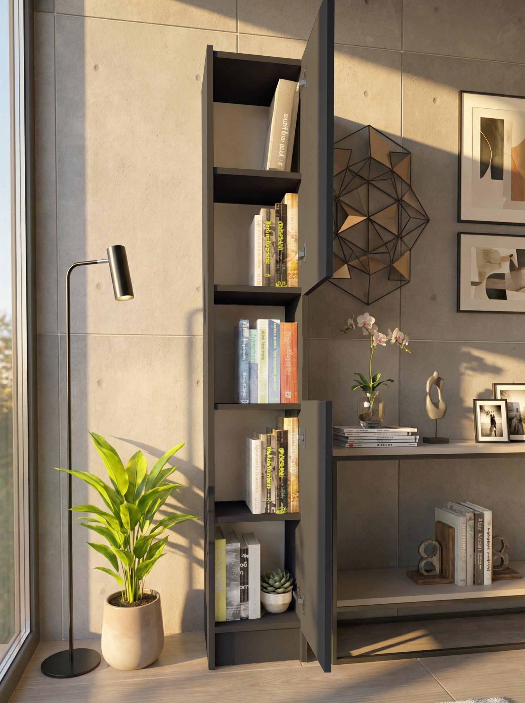 Flat30 Kitaplık Kütüphane Çok Amaçlı Dolap