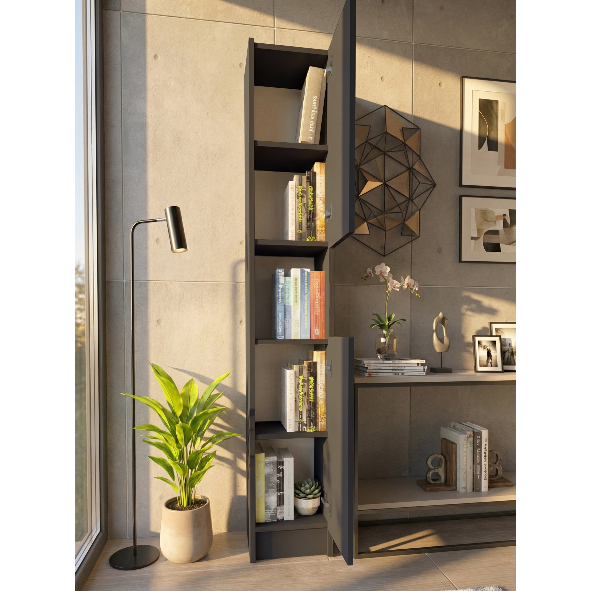 Flat30 Kitaplık Kütüphane Çok Amaçlı Dolap