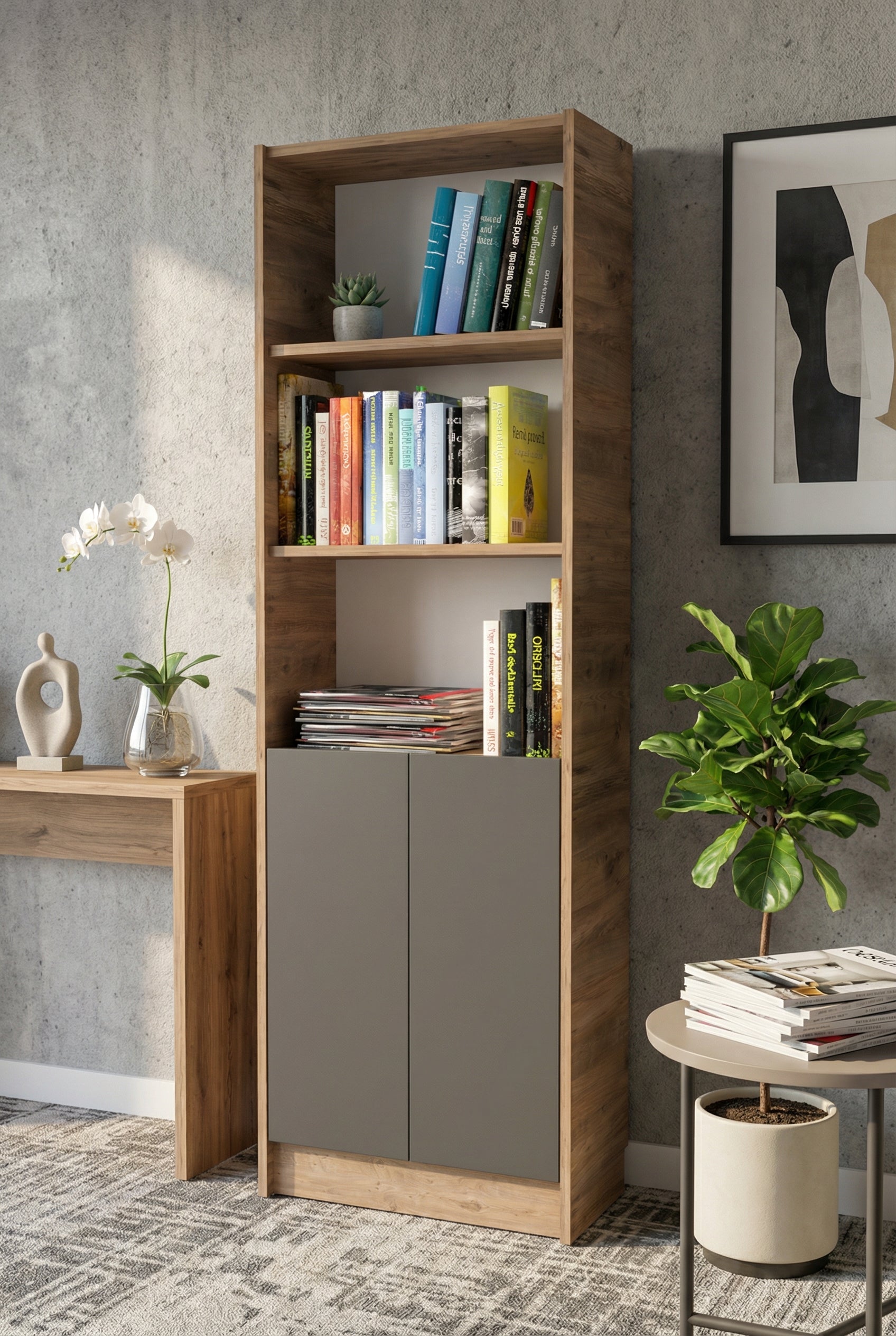 Flat56 Kitaplık Kütüphane  Çok Amaçlı Dolap