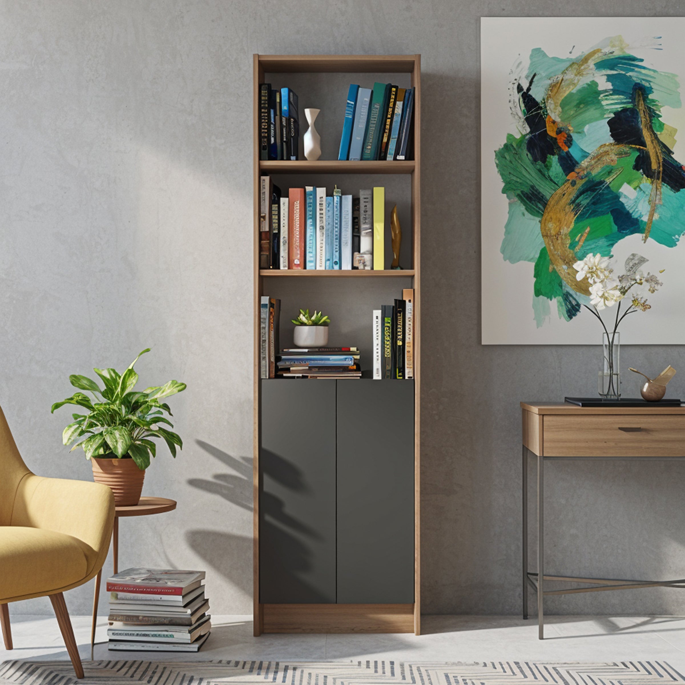 Flat56 Kitaplık Kütüphane  Çok Amaçlı Dolap