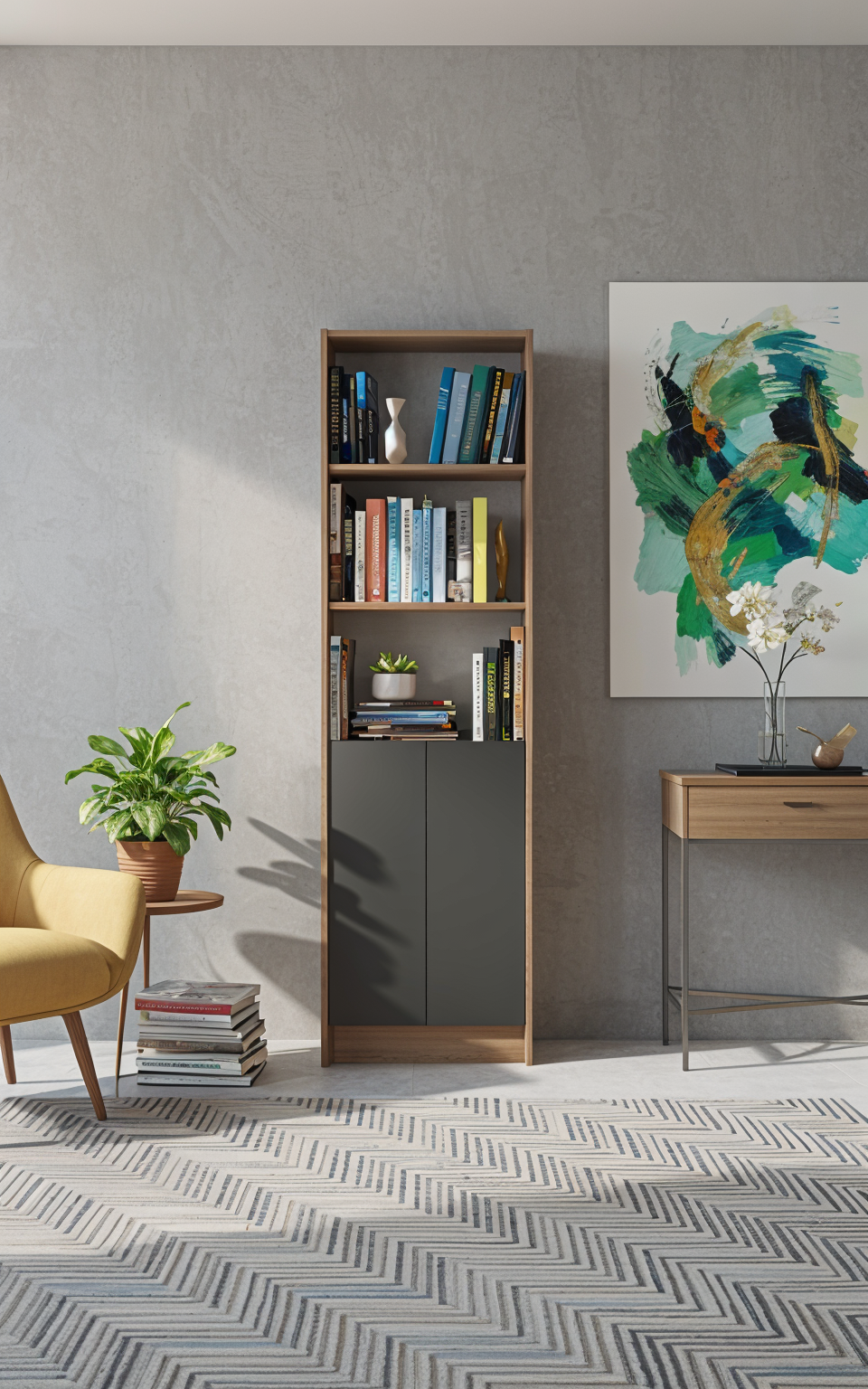 Flat56 Kitaplık Kütüphane  Çok Amaçlı Dolap