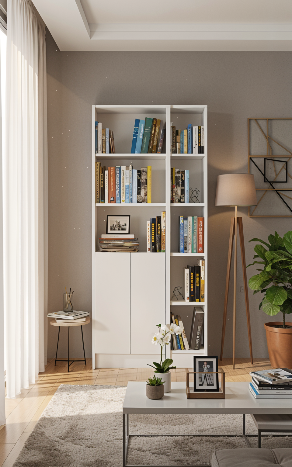 Flat85 Kitaplık Kütüphane Çok Amaçlı Dolap