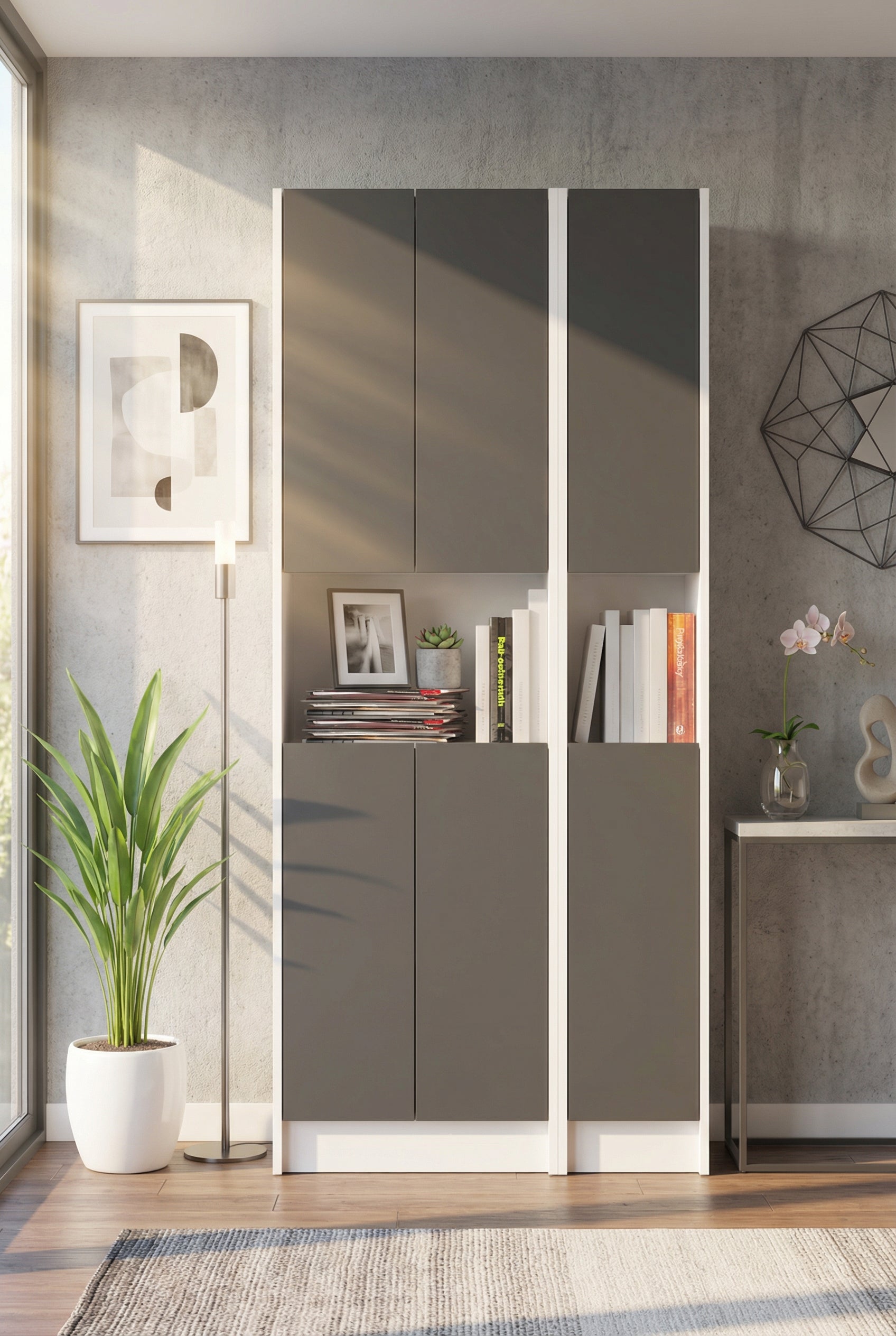 Flat85 Kitaplık Kütüphane Çok Amaçlı Dolap