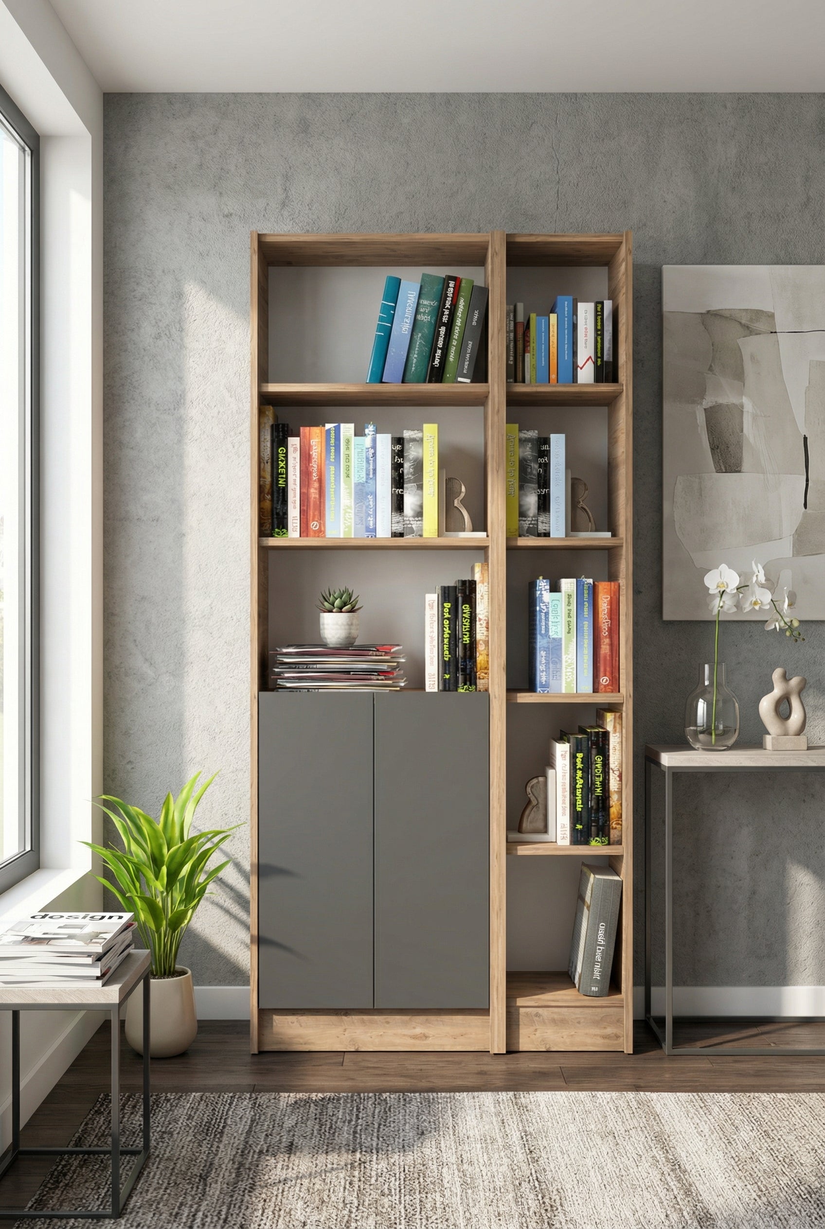 Flat85 Kitaplık Kütüphane Çok Amaçlı Dolap