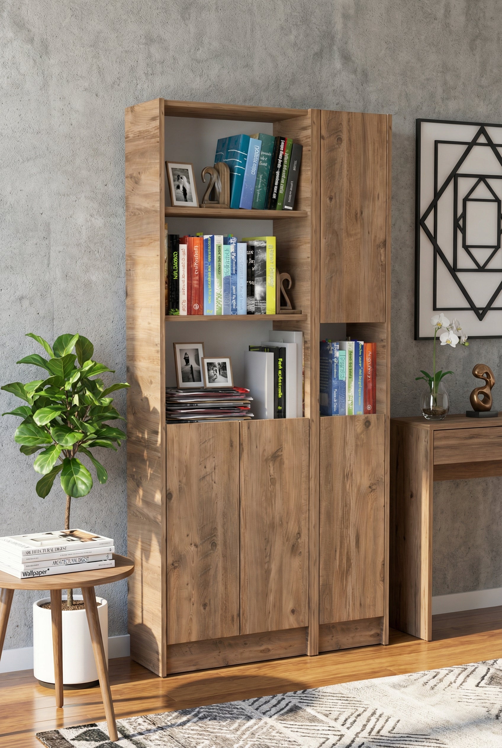 Flat85 Kitaplık Kütüphane Çok Amaçlı Dolap