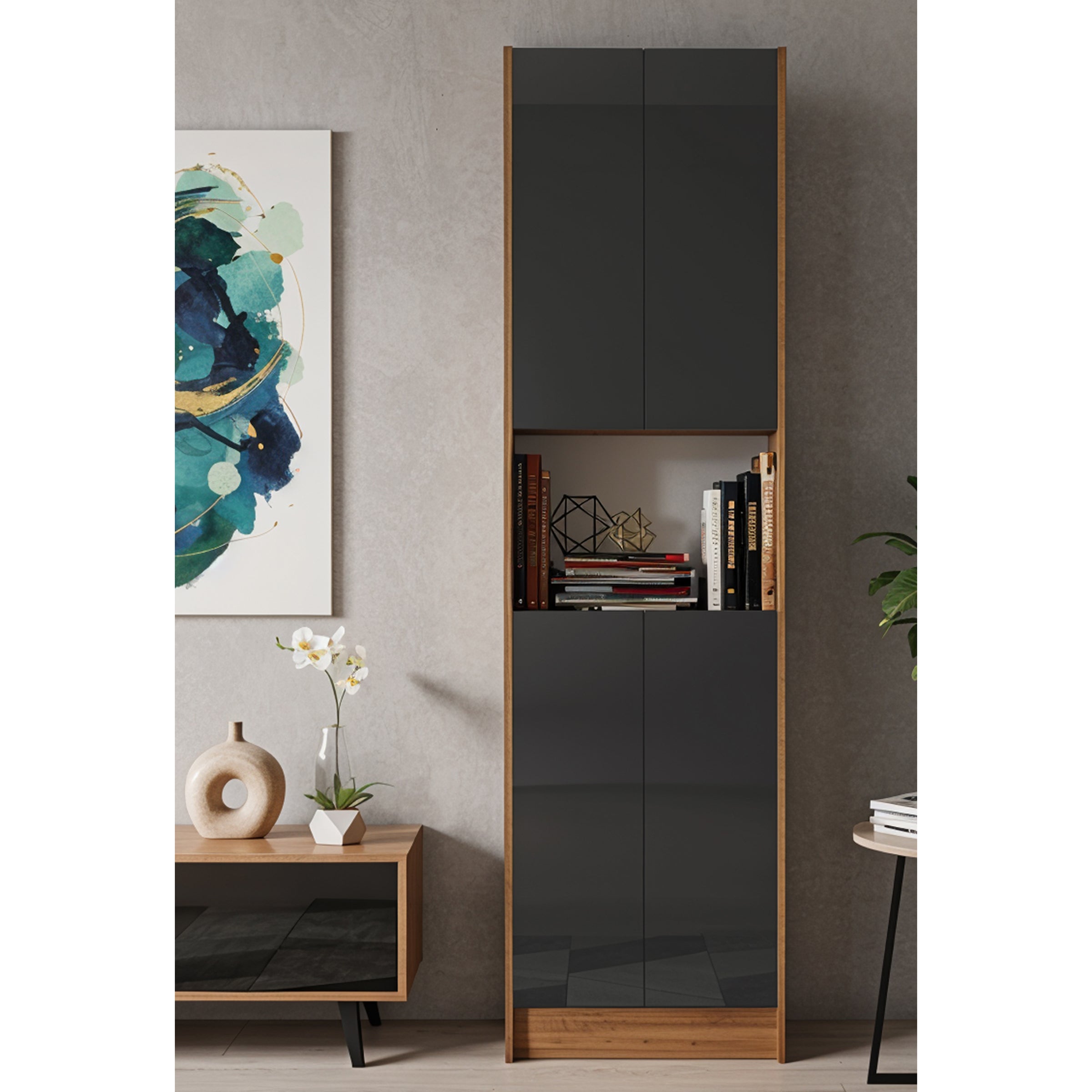 Flat56 Kitaplık Kütüphane  Çok Amaçlı Dolap