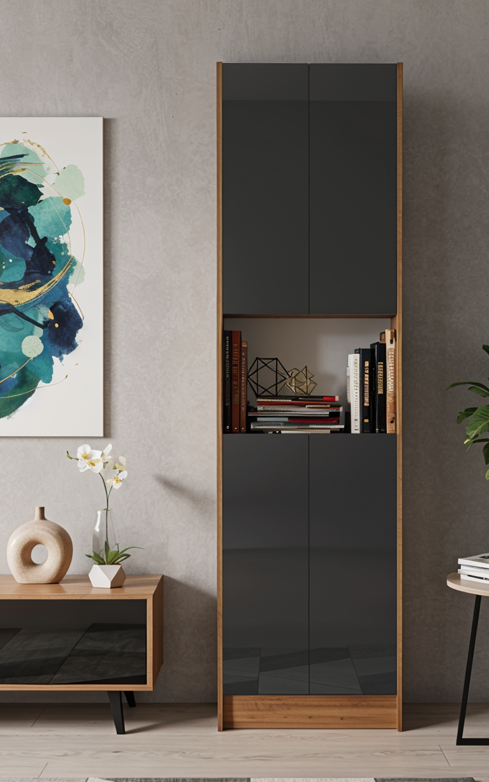 Flat56 Kitaplık Kütüphane  Çok Amaçlı Dolap