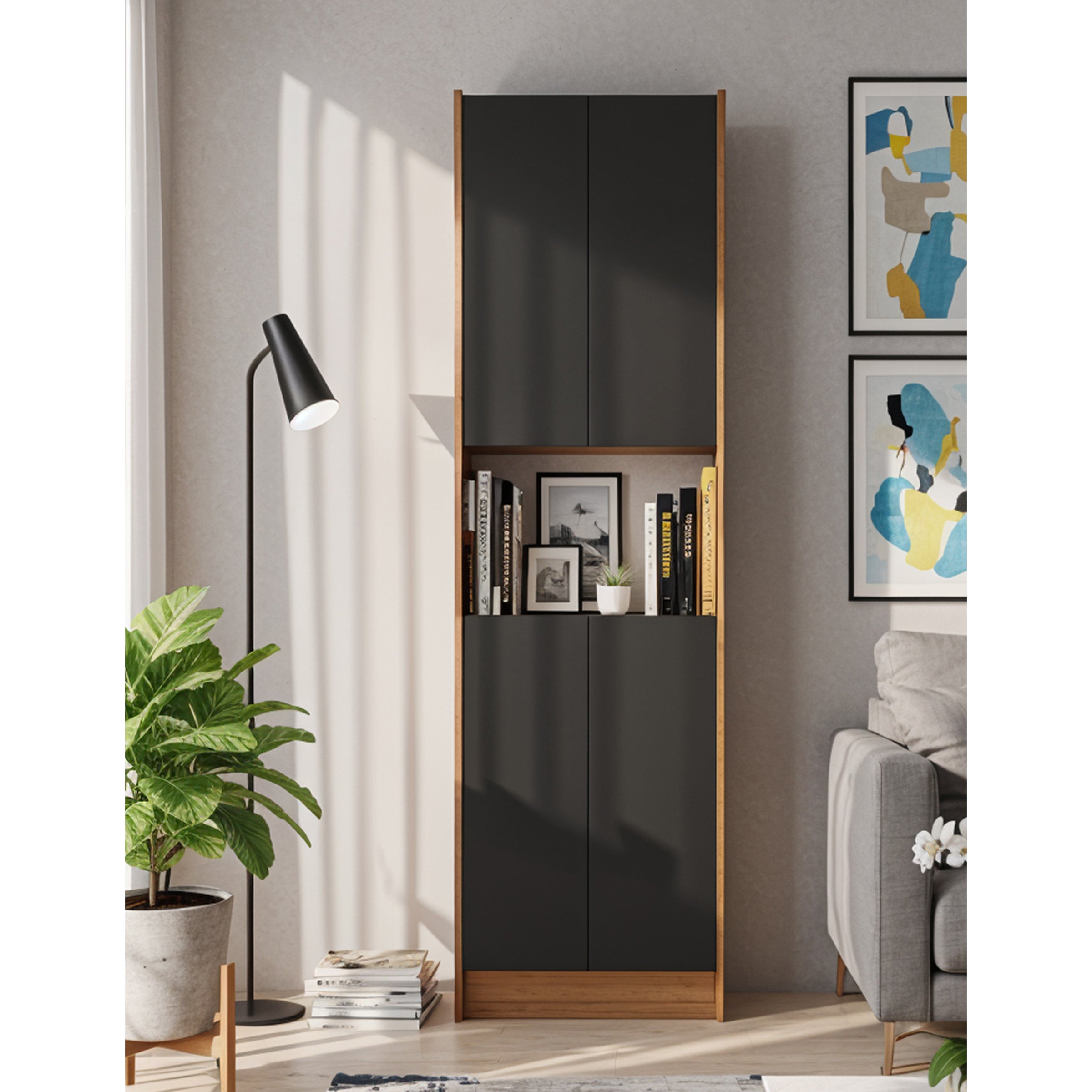 Flat56 Kitaplık Kütüphane  Çok Amaçlı Dolap