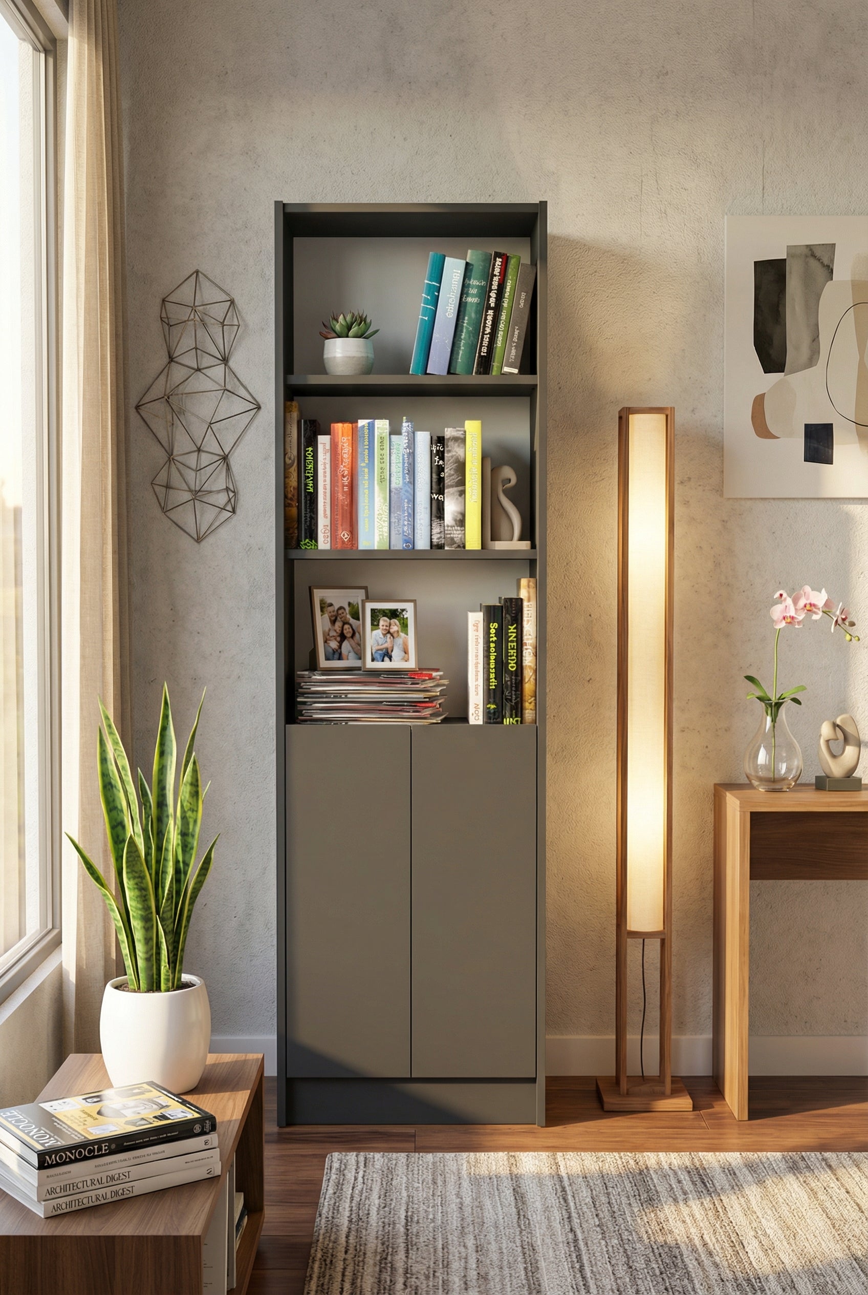 Flat56 Kitaplık Kütüphane  Çok Amaçlı Dolap