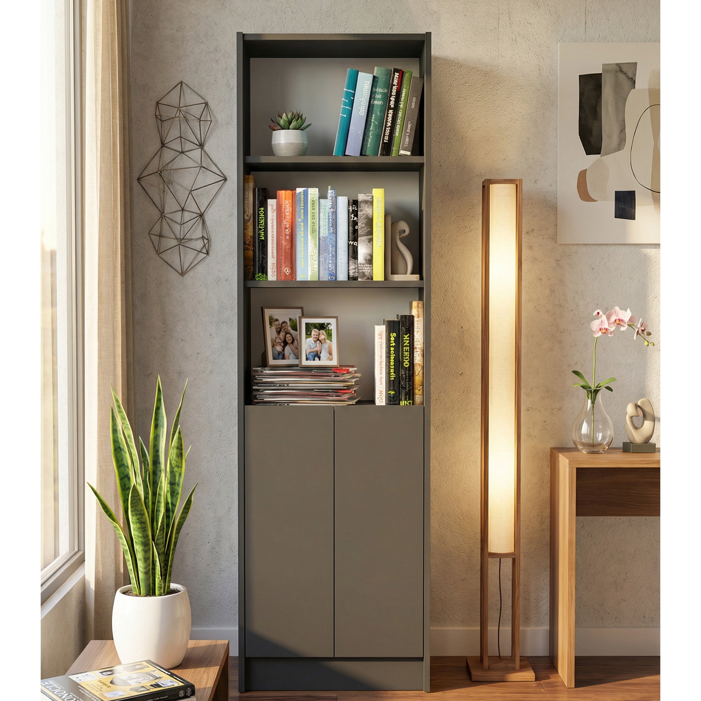 Flat56 Kitaplık Kütüphane  Çok Amaçlı Dolap