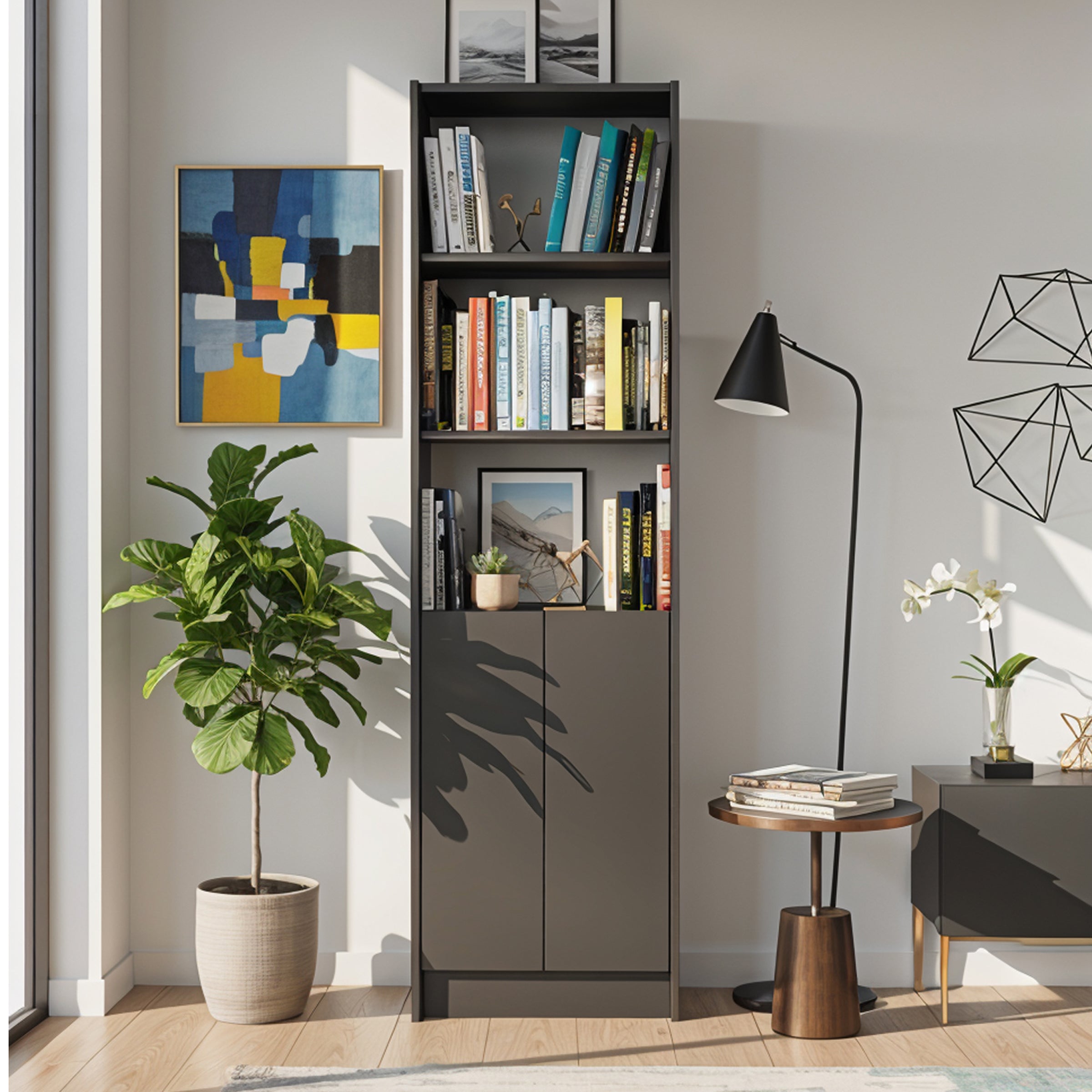 Flat56 Kitaplık Kütüphane  Çok Amaçlı Dolap