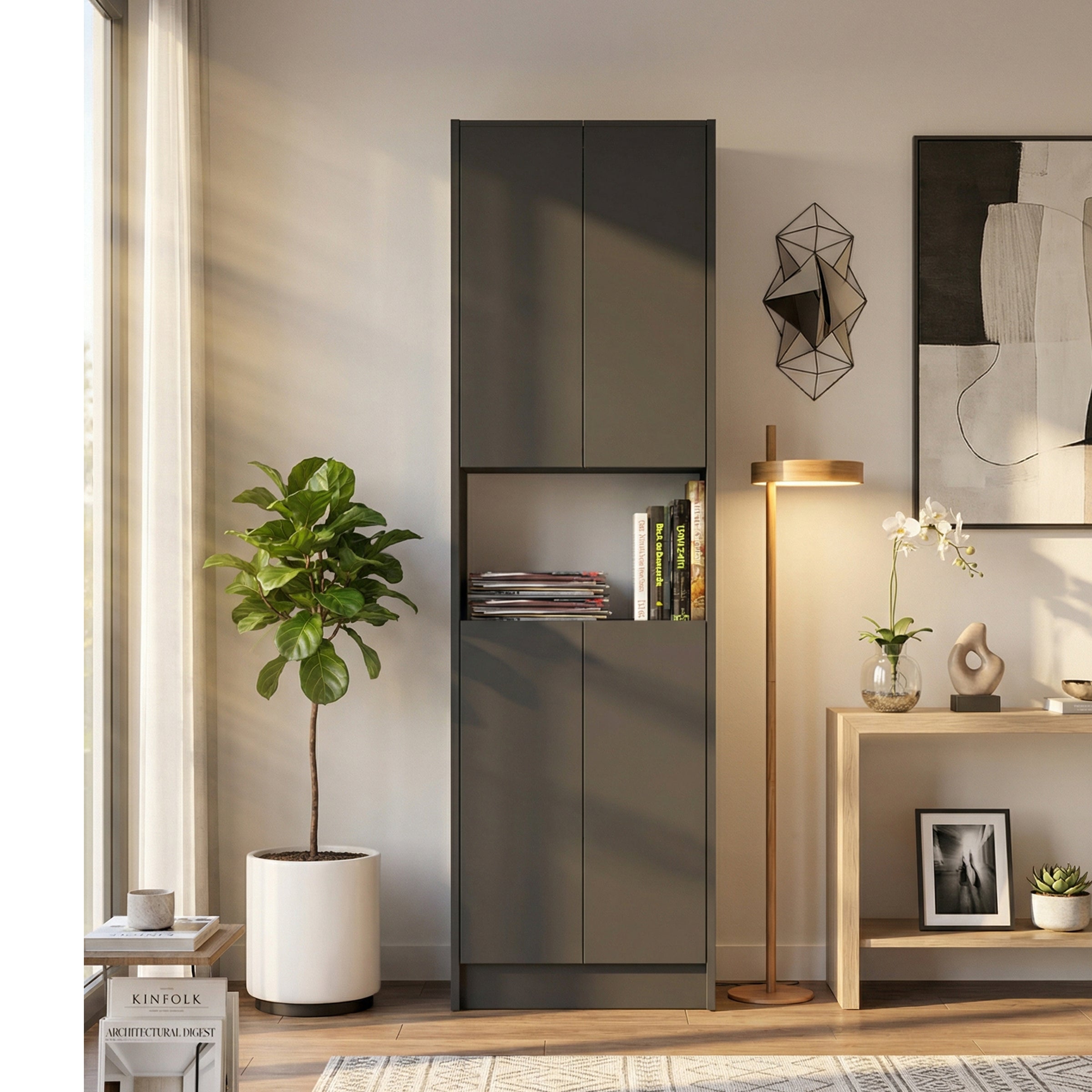 Flat56 Kitaplık Kütüphane  Çok Amaçlı Dolap