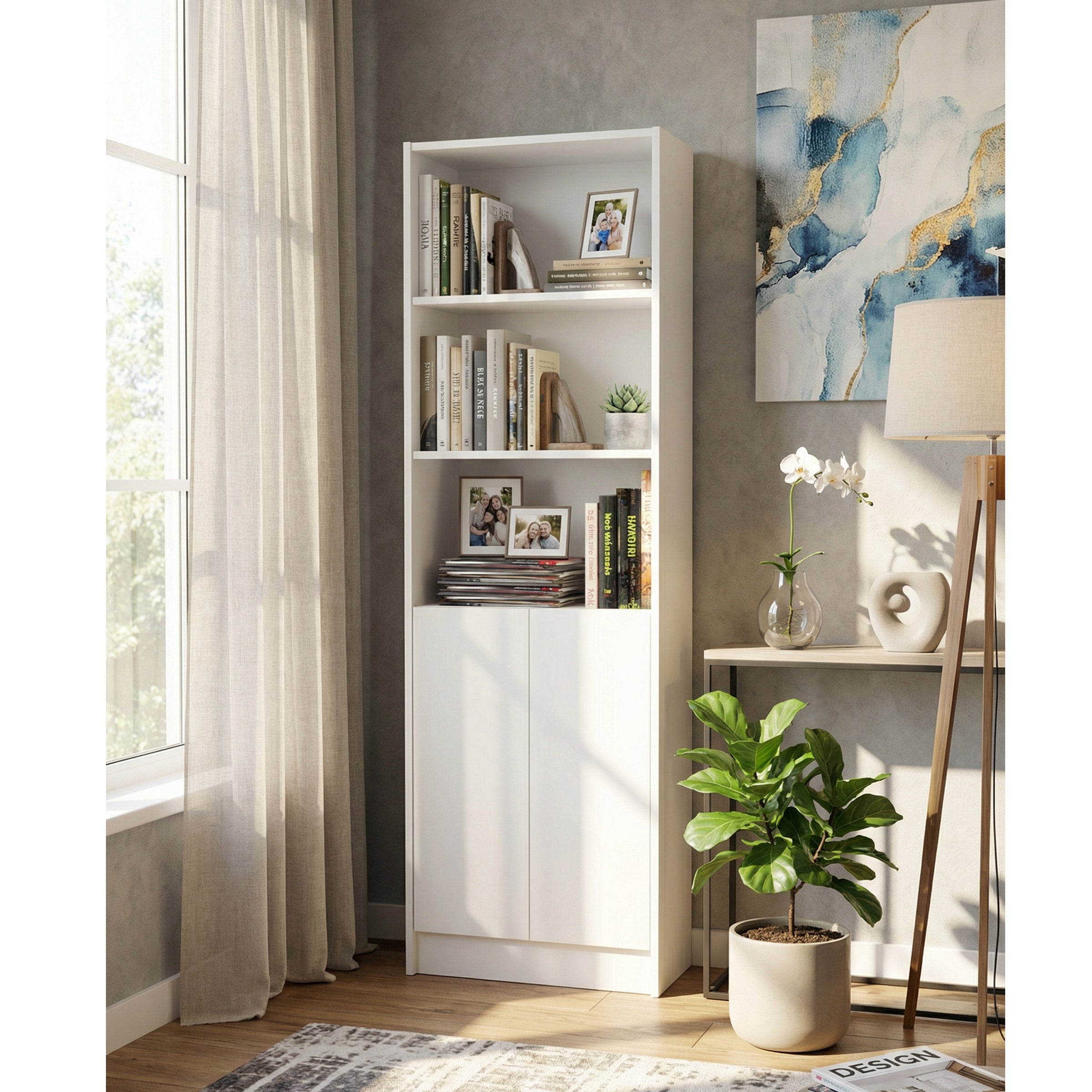 Flat56 Kitaplık Kütüphane  Çok Amaçlı Dolap