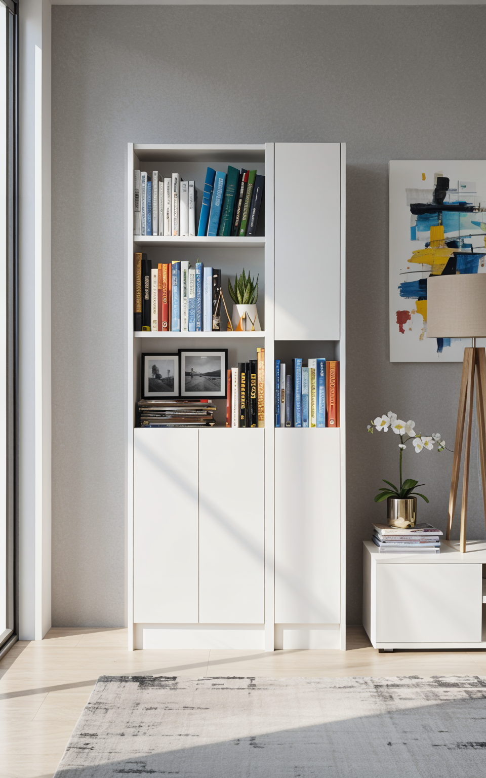 Flat85 Kitaplık Kütüphane Çok Amaçlı Dolap