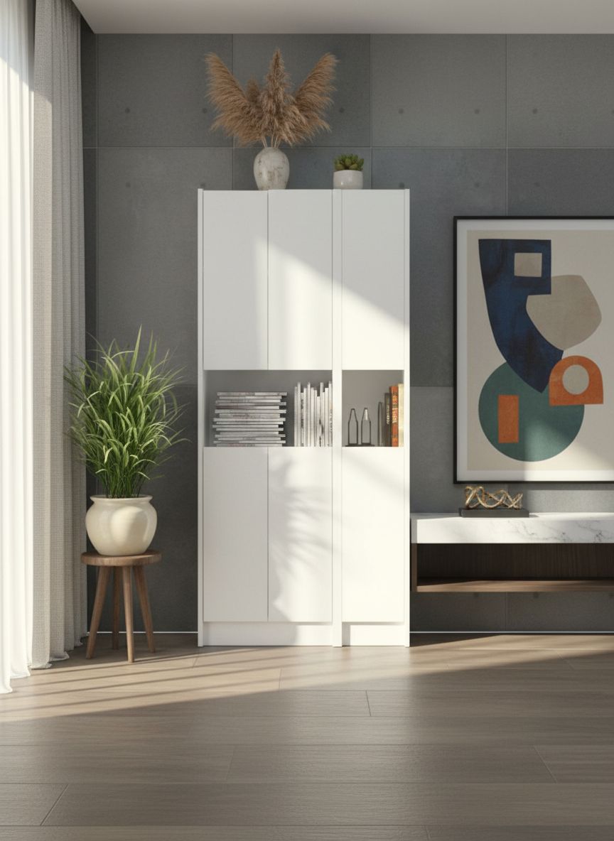 Flat85 Kitaplık Kütüphane Çok Amaçlı Dolap