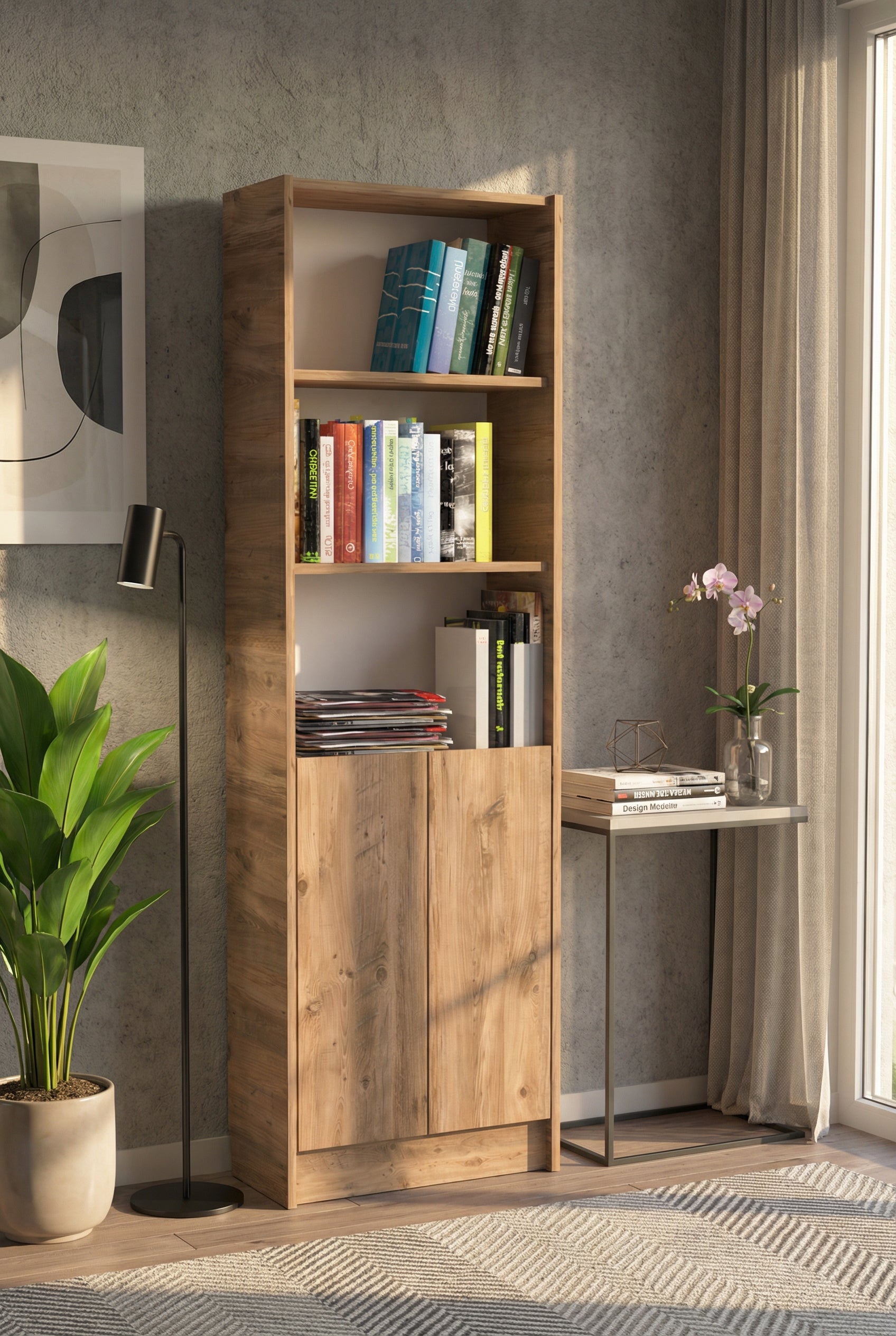 Flat56 Kitaplık Kütüphane  Çok Amaçlı Dolap