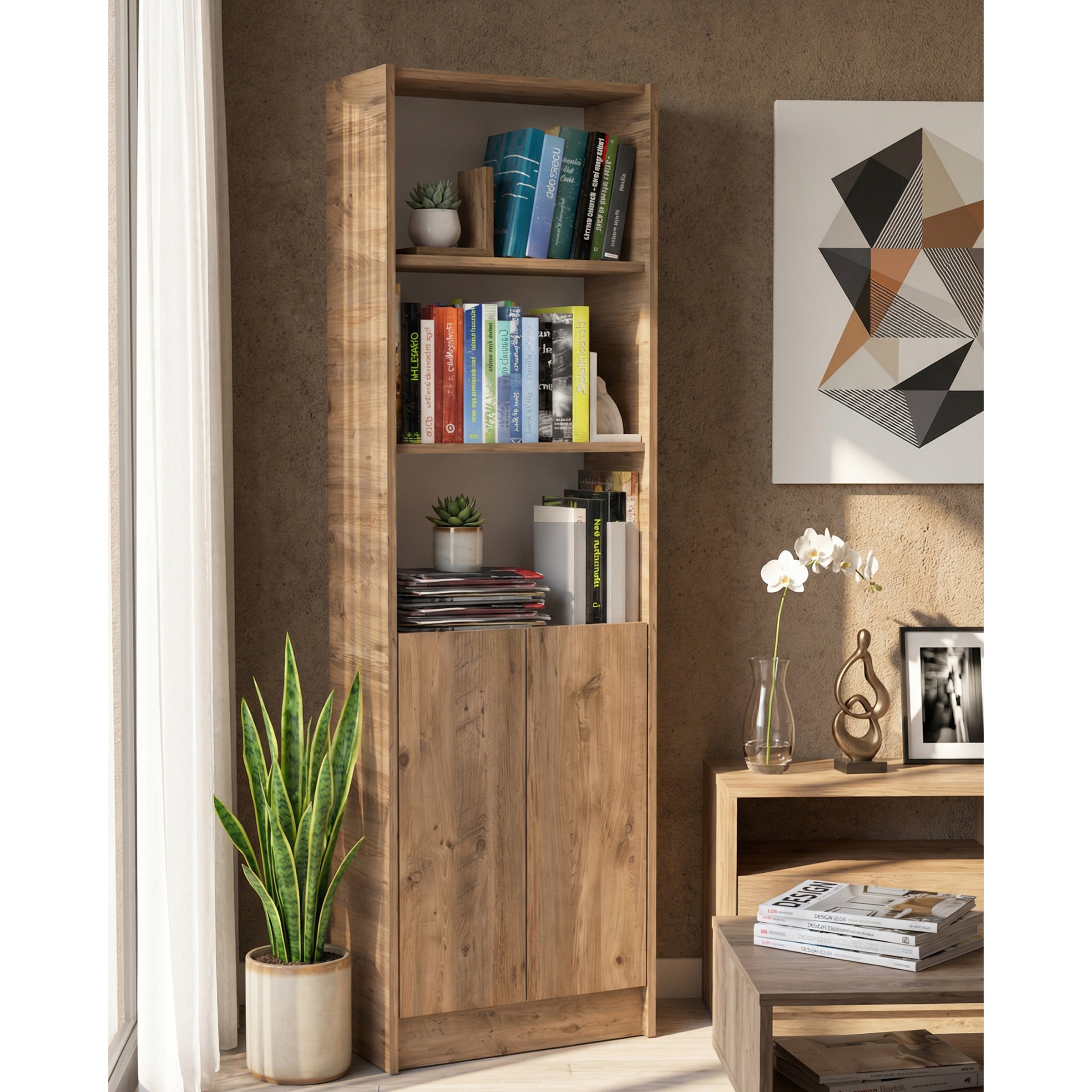 Flat56 Kitaplık Kütüphane  Çok Amaçlı Dolap