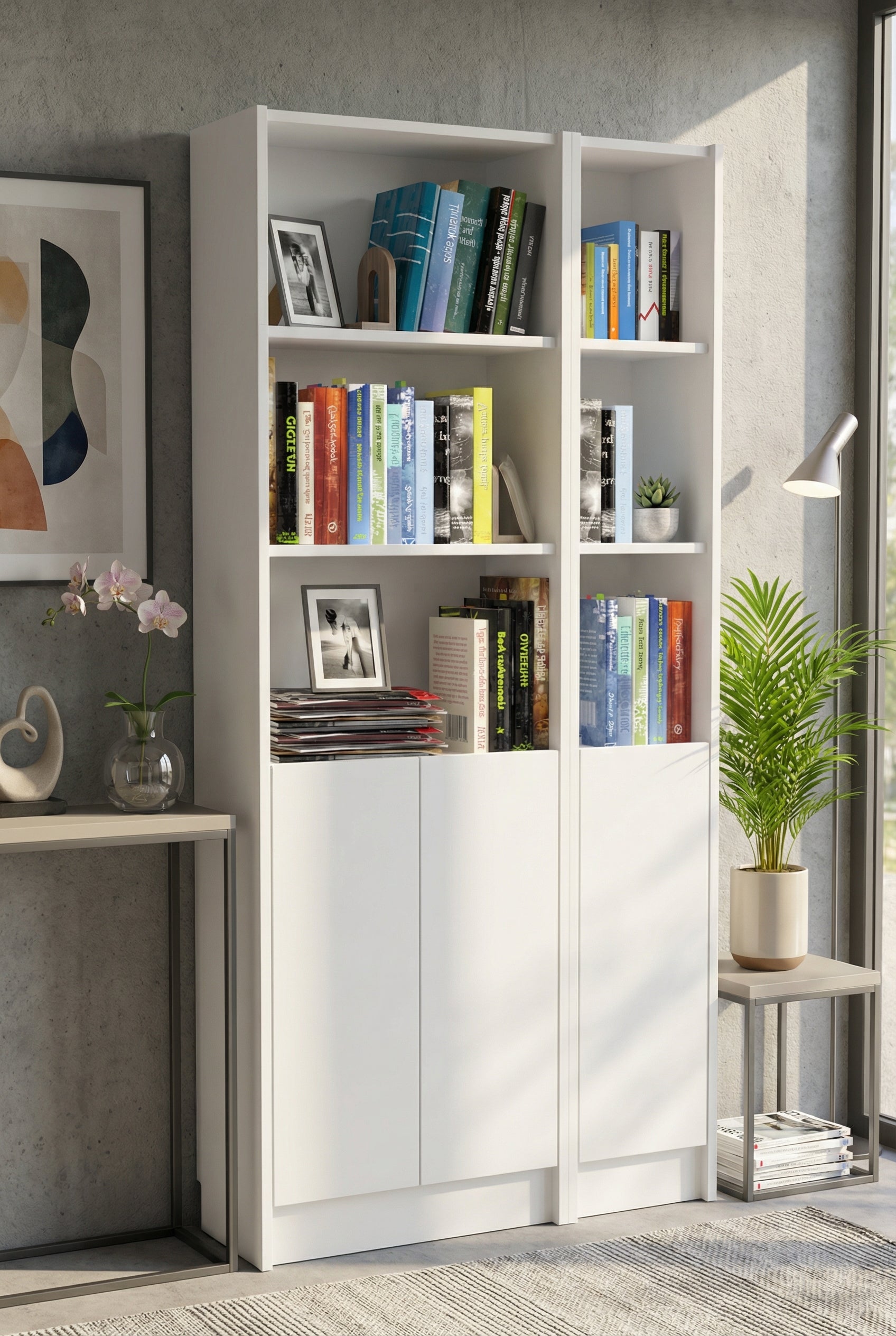 Flat85 Kitaplık Kütüphane Çok Amaçlı Dolap